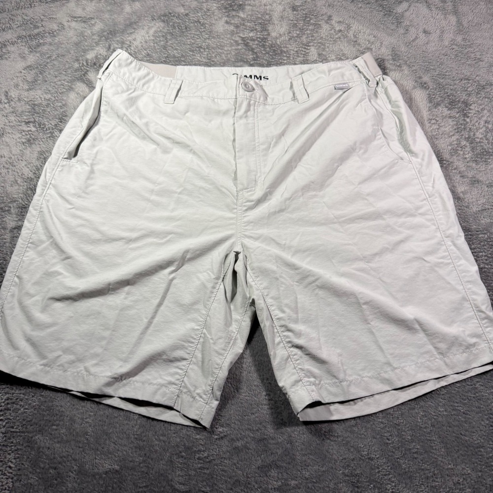 Simms Fishing Shorts Mens 38 Light Gray Quick Dry Hiking Outdoor Cargo Casual